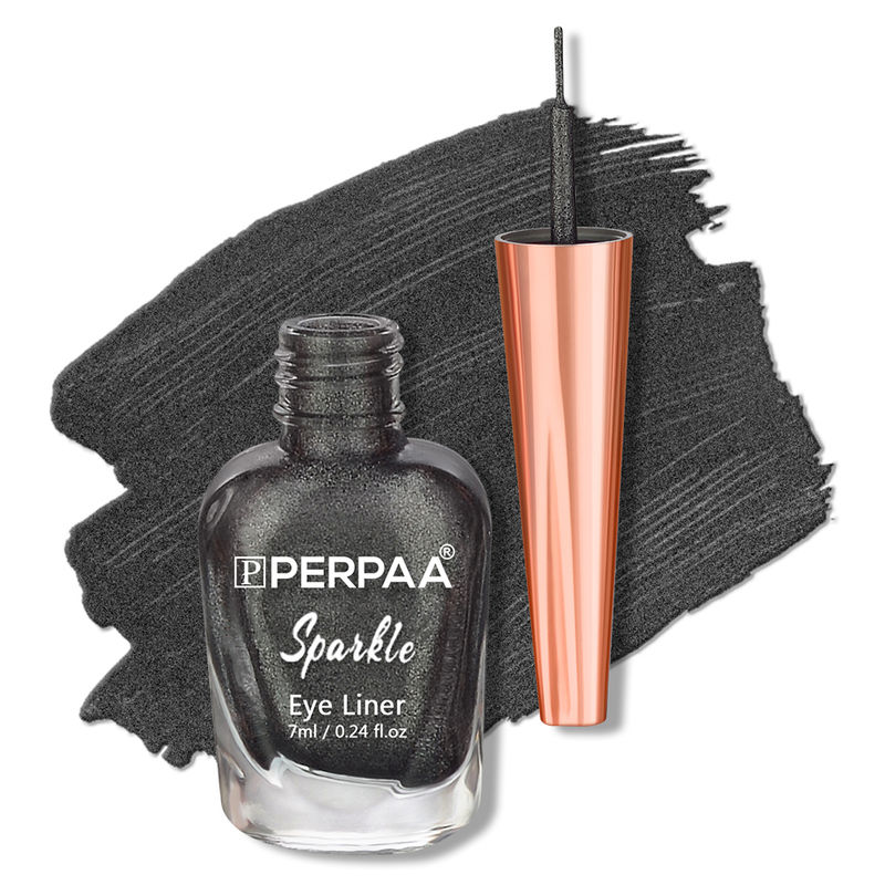 PERPAA Glitter Liquid Eye Liner - Metallic Grey