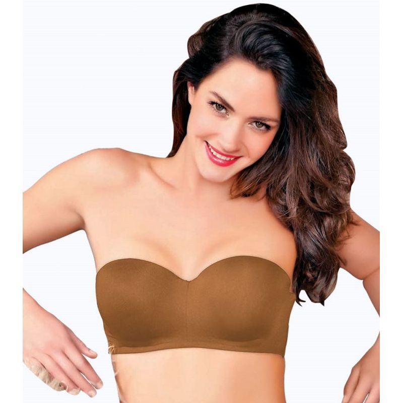 Enamor F074 Full Figure Strapless Multi-Way Bra - Padded Wired Medium Coverage - Buff - F074