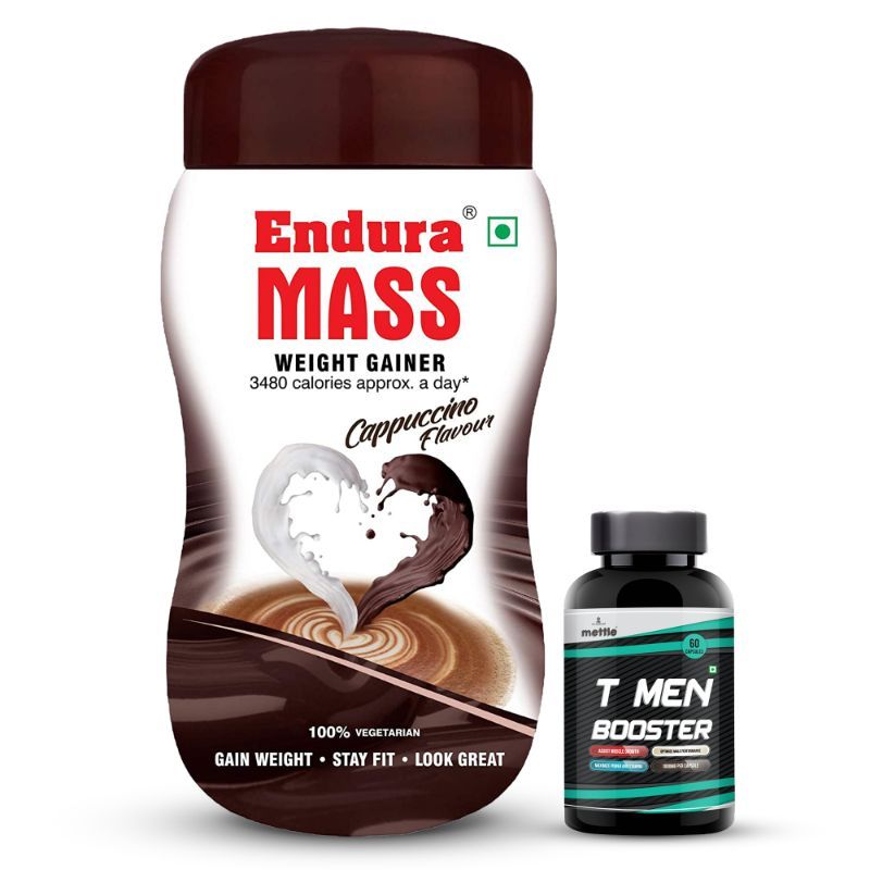 Buy Endura Mass Weight Gainer Cappuccino Flavour With Mettle