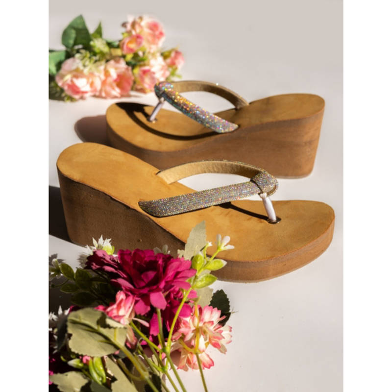 The White Pole Women Tan Synthetic Wedges (EURO 35)