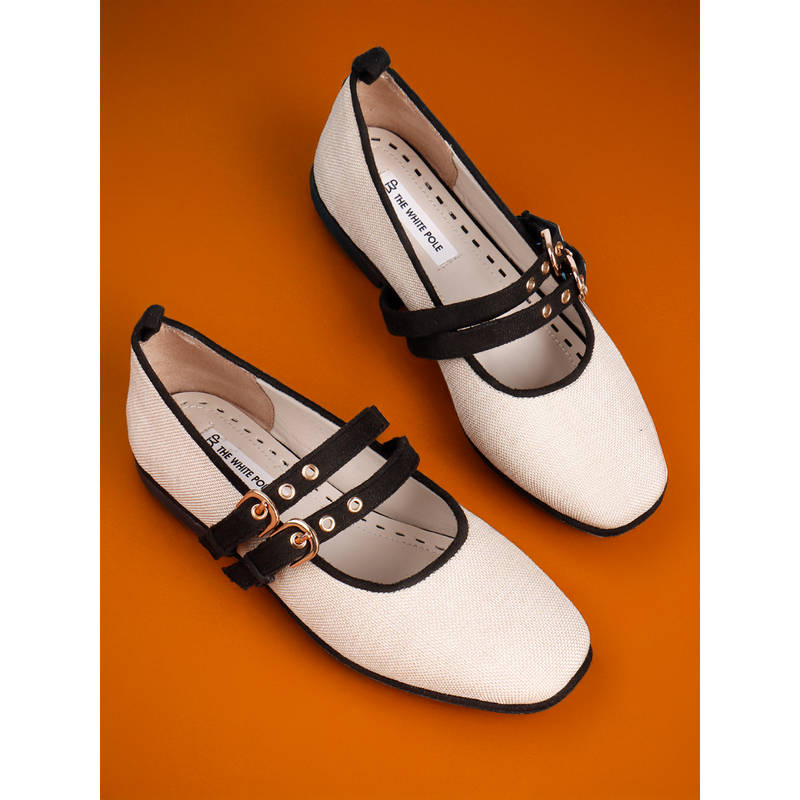 The White Pole Women Black Textile Ballerina (EURO 41)