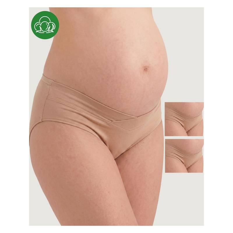 Inner Sense Women's Organic Cotton Antimicrobial Maternity Panty (pack Of 3) - Nude (L)