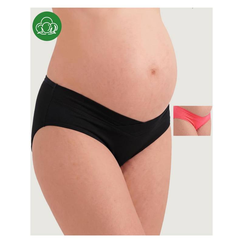 Inner Sense Organic Cotton Antimicrobial Maternity Panty Multi-Color (Pack of 2) (3XL)