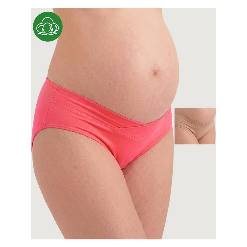 Inner Sense Organic Cotton Antimicrobial Maternity Panty Multi-Color (Pack of 2) (L)