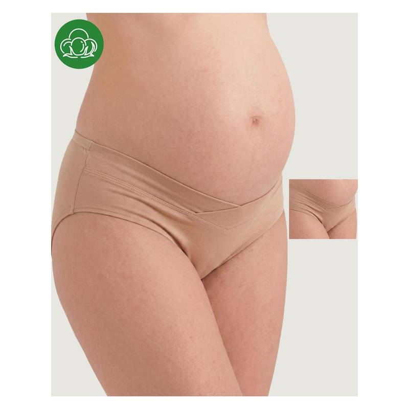 Inner Sense Organic Cotton Antimicrobial Maternity Panty - Nude (Pack of 2) (L)