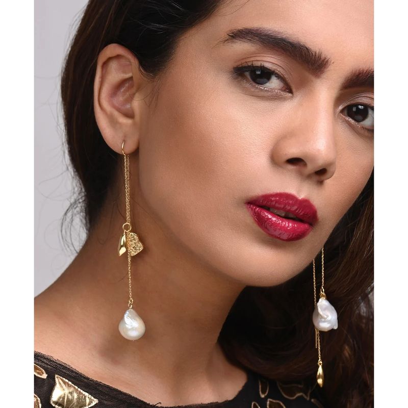 MNSH Pearla Needle Thread Earring Buy MNSH Pearla Needle Thread