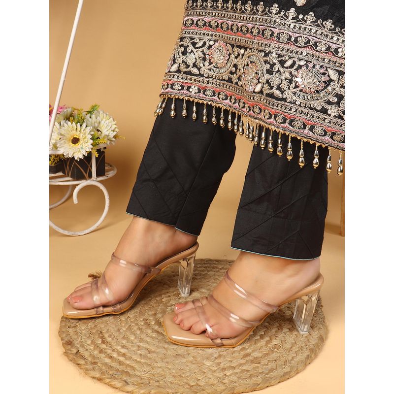 ELLE Women Beige Block Heels (EURO 36)