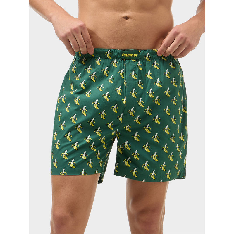 Bummer Green Men Cotton Printed Boxer (L)