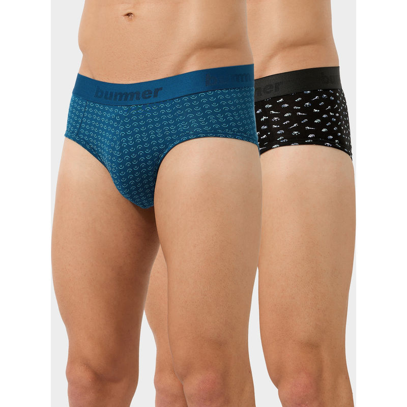 Bummer Men Cotton Multi Printed Briefs (Pack of 2) (L)