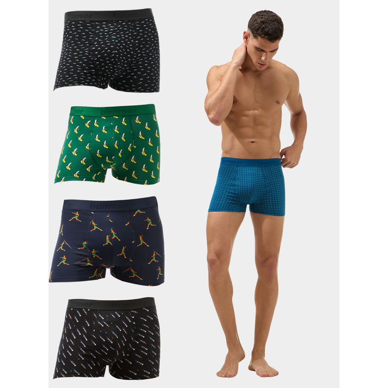 Bummer Men Cotton Printed Trunks (Pack of 5) (XL)