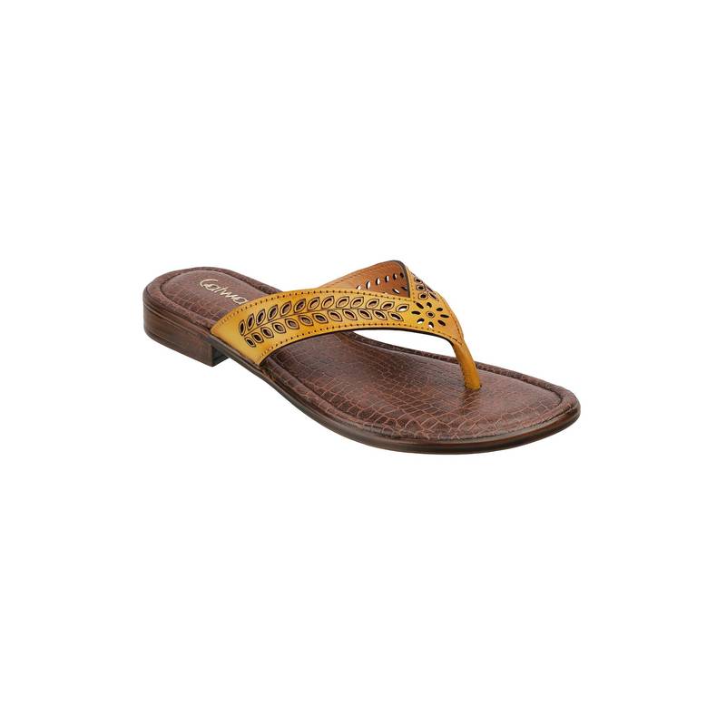 Catwalk Women T-Straps Flats - Yellow (UK 8)