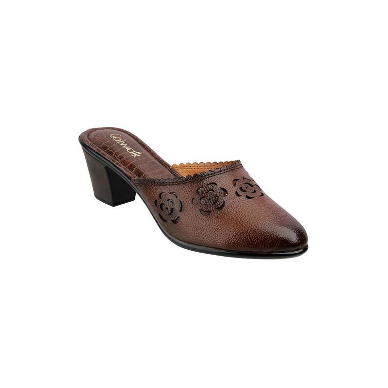 Catwalk Women Mules Heels - Tan (UK 7)