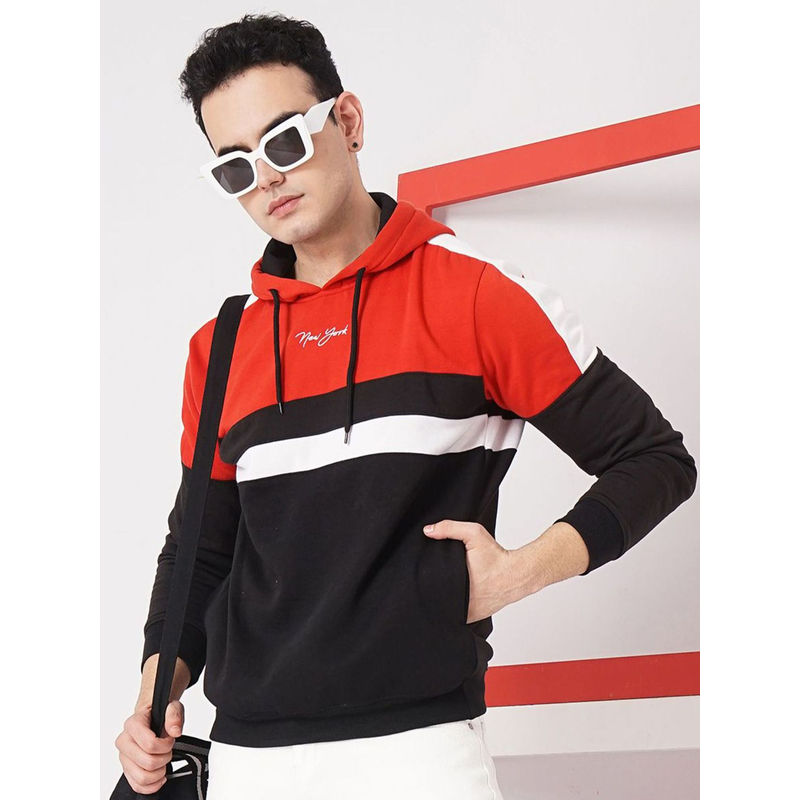 The Indian Garage Co Men Multi-Color Slim Fit Hooded Neck Front Open Hoodie (M)