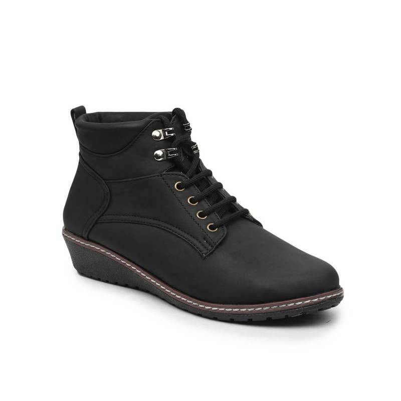 VALIOSAA Solid Black Casual Boots (EURO 36) (EURO 36)