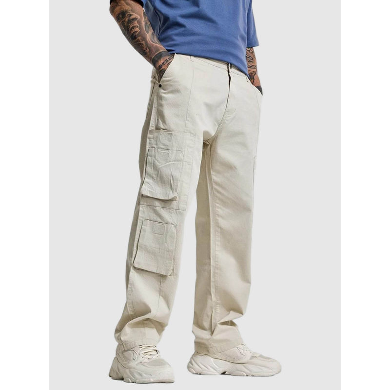 Snitch Men Cream Solid Cargo (32)