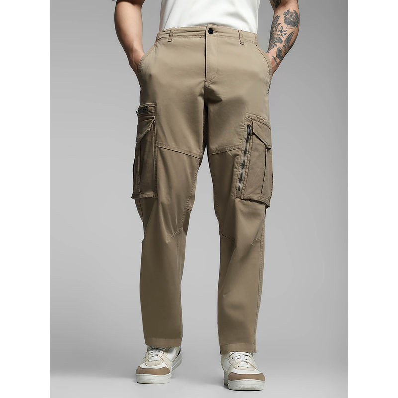Jack & Jones Men Brown Solid Cargo (28/30)