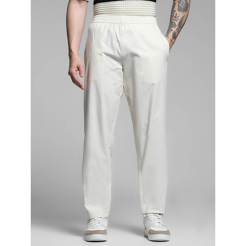 Jack & Jones Men Beige Solid Trouser (L)