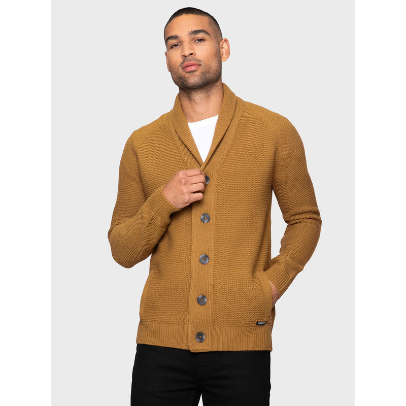 Threadbare Men Catechu Wood Cardigan (2XL)