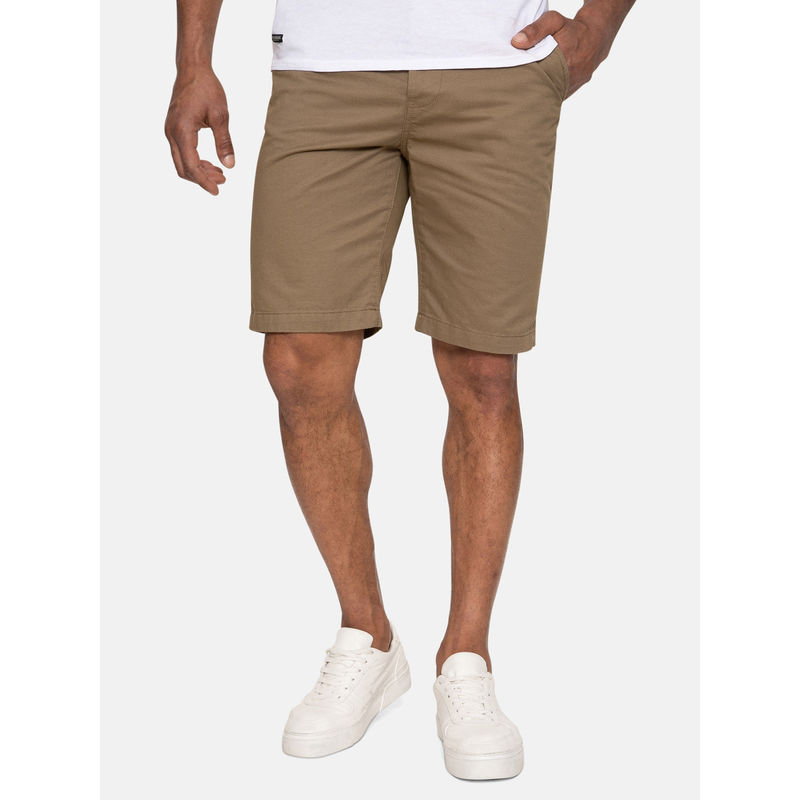 Threadbare Men Camel Regular Fit Cotton Chino Shorts (30)