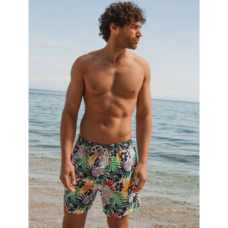 Threadbare Men Multi Floral Print Swim Shorts (M)