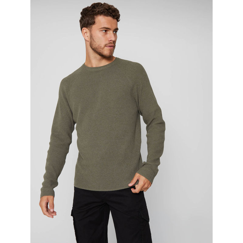 Threadbare Grey Crew Neck Raglan Jumper (XL)