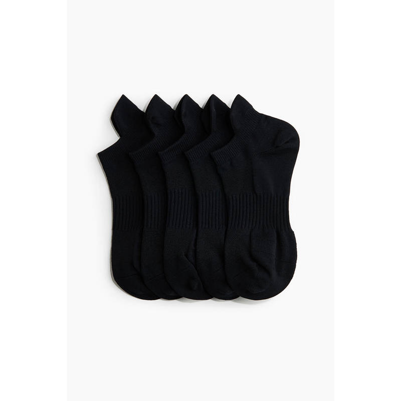 H&M Women Black 5-Pack Sports Socks With Drymove (3-5)