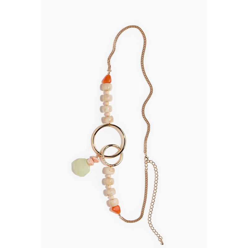 H&M Women Gold Beaded Chain Belt (XS/S)