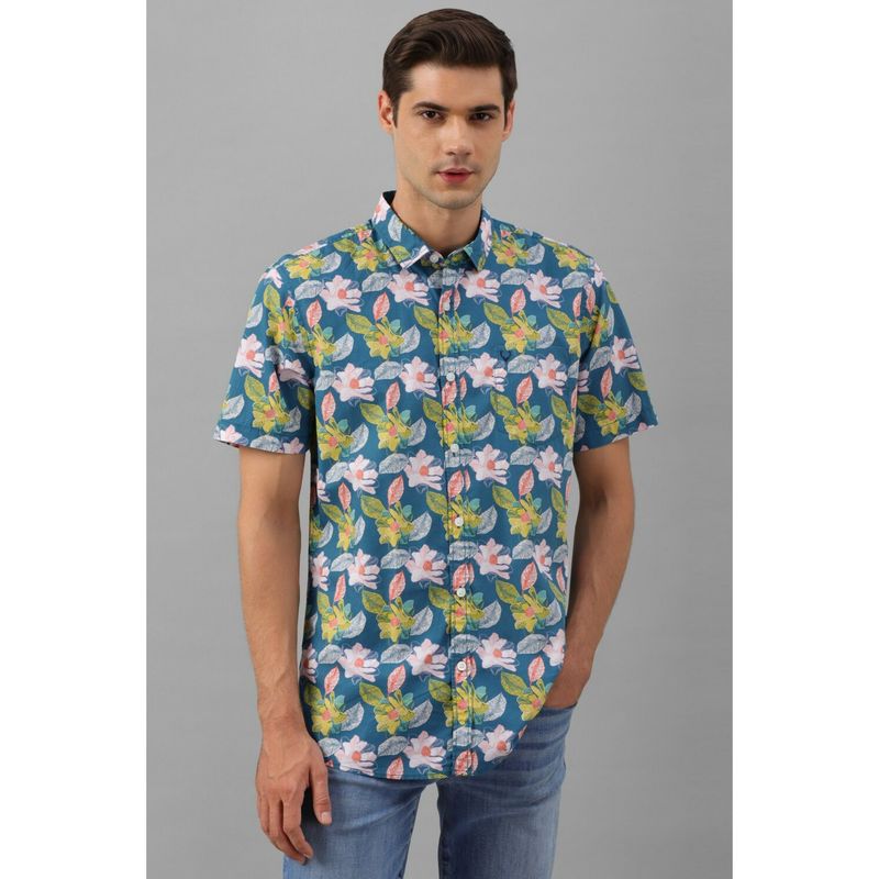 Allen Solly Men Multi Custom Fit Print Half Sleeves Casual Shirt (39)