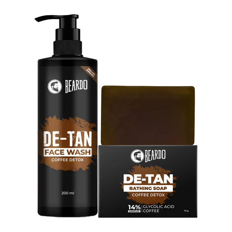 Buy Beardo De-Tan Coffee Face Wash & Detox Bathing Bar Combo Online