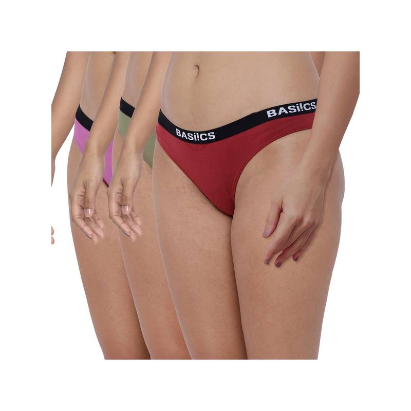 BASIICS by La Intimo Womens Multi-Color Dulce Candy Briefs (Pack Of 3) (2XL)