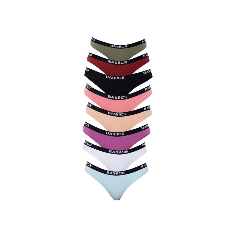 BASIICS by La Intimo Womens Multi-Color Dulce Candy Briefs (Pack Of 8) (2XL)