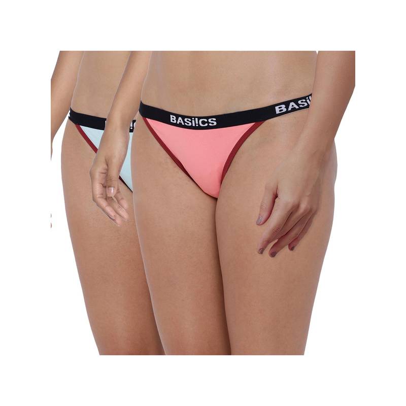 BASIICS by La Intimo Multi-Color Moda Fashionable Briefs (Pack Of 2) (2XL)