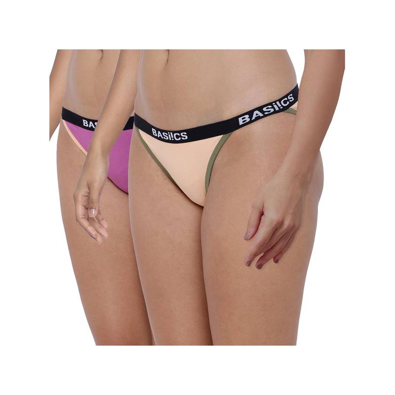 BASIICS by La Intimo Multi-Color Moda Fashionable Briefs (Pack Of 2) (2XL)