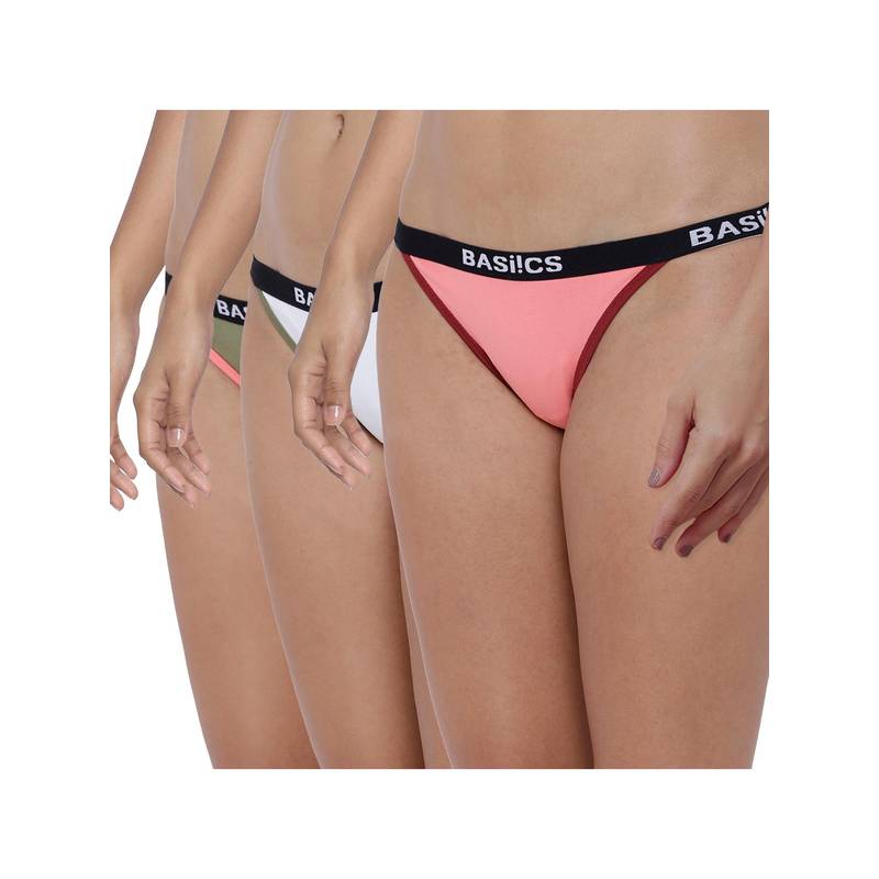 BASIICS by La Intimo Multi-Color Moda Fashionable Briefs (Pack Of 3) (2XL)