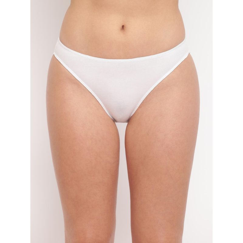 BASIICS by La Intimo White Glamo Rise High Leg Brief (2XL)