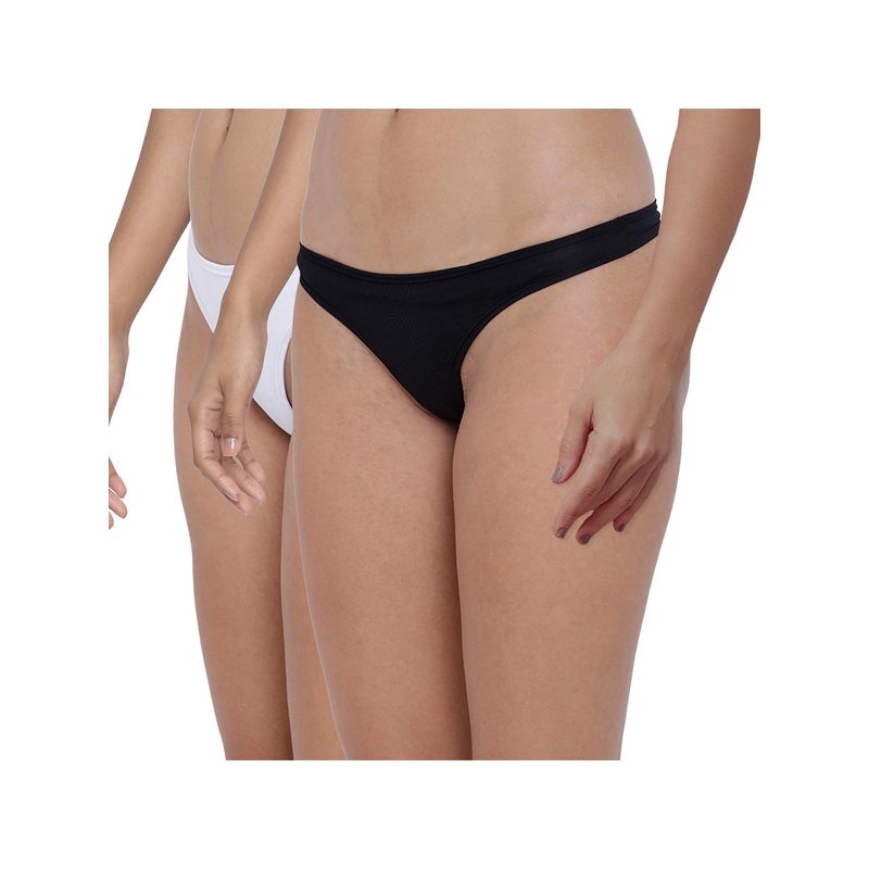 BASIICS by La Intimo Womens Multi-Color Spiffy Semi Seamless Thongs (Pack of 2) (2XL)