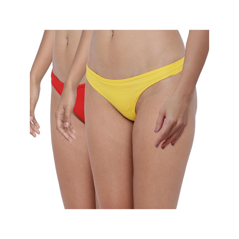 BASIICS by La Intimo Womens Multi-Color Spiffy Semiseamless Thongs (Pack of 2) (L)