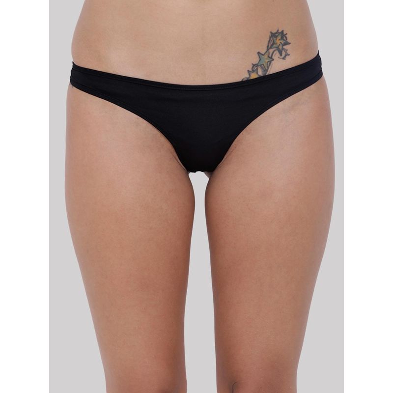 BASIICS by La Intimo Black Spiffy Semiseamless Thong (S)