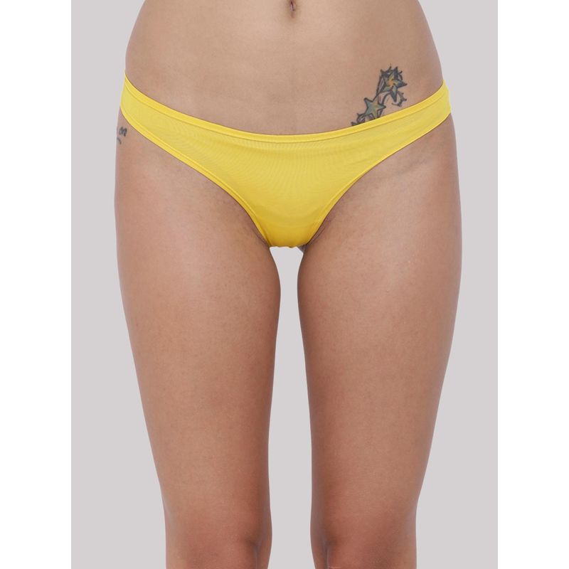 BASIICS by La Intimo Yellow Spiffy Semiseamless Thong (2XL)