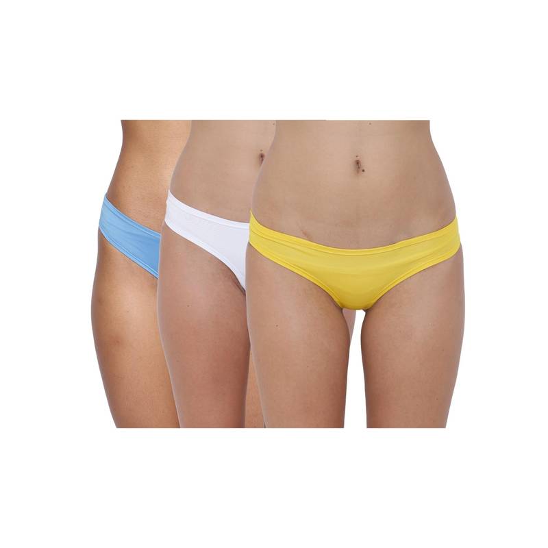 BASIICS by La Intimo Multi-Color Amor Love Semiseamless Bikinis (Pack of 3) (2XL)