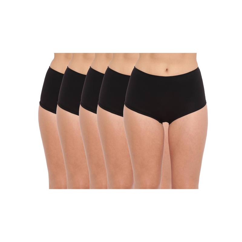 BASIICS by La Intimo Black Hanky Panky Boyshorts (Pack of 5) (2XL)