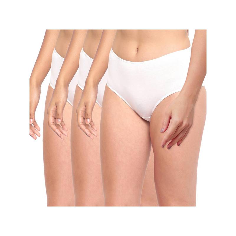 BASIICS by La Intimo White Tease 2 Please Hipsters (Pack of 3) (S)