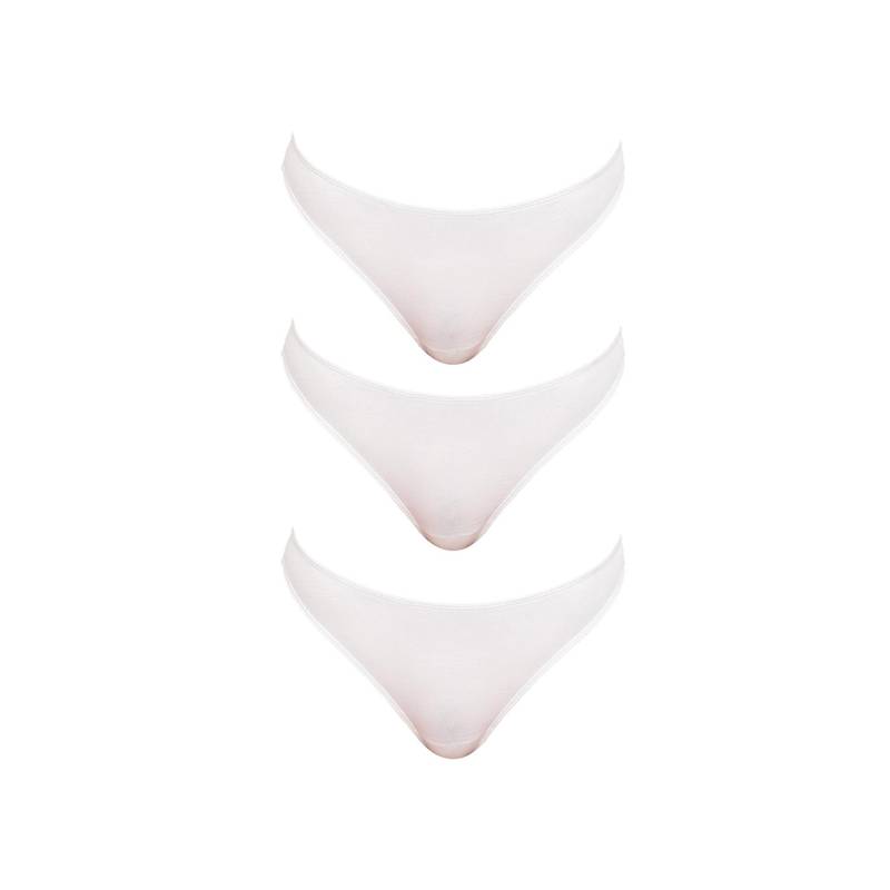 BASIICS by La Intimo White Spank Me Thongs (Pack of 3) (2XL)