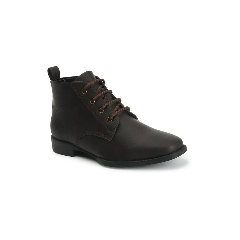 ELLE Womens Fashionable Brown Color Solid Comfortable Boots (EURO 36)