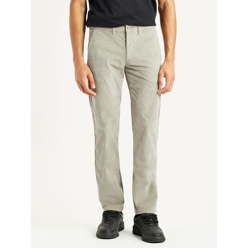 Levi's Mens Corduroy Light-Grey Slim Fit Tapered Trouser (32)