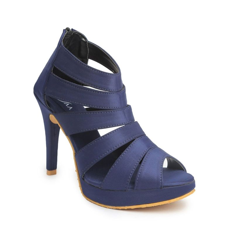 VALIOSAA Solid Navy Blue Peep Toes (EURO 36) (EURO 36)