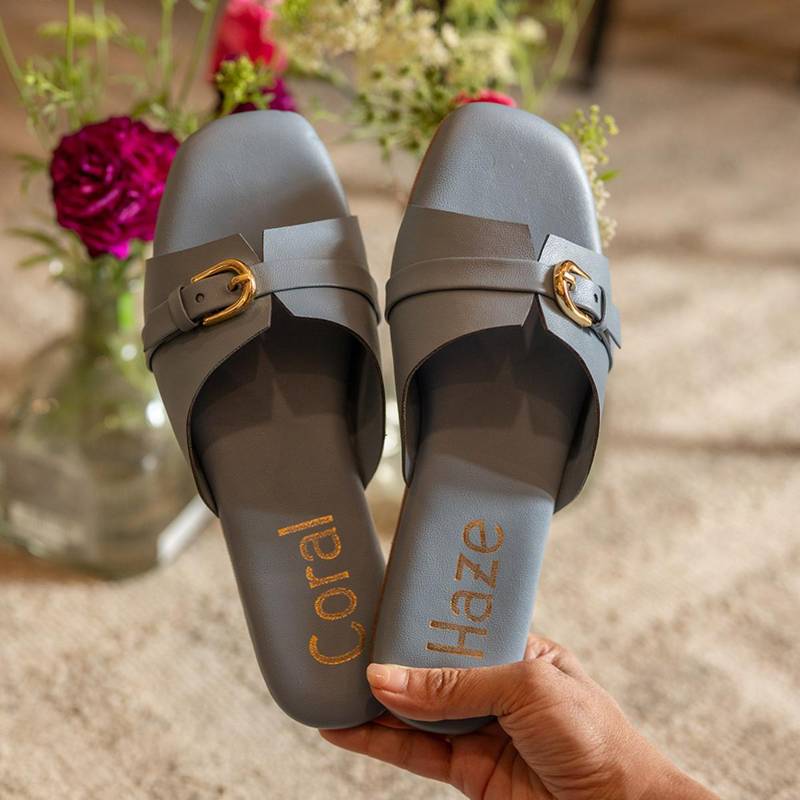 Coral Haze Blue Dana Flats for Women (UK 2)