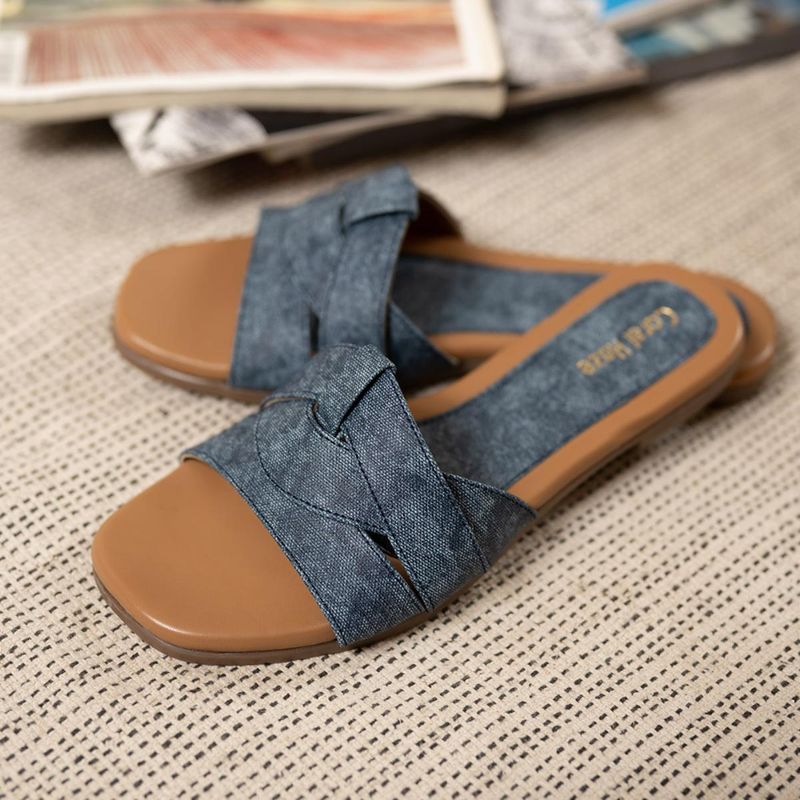 Coral Haze Blue Denver Flats for Women (UK 3)