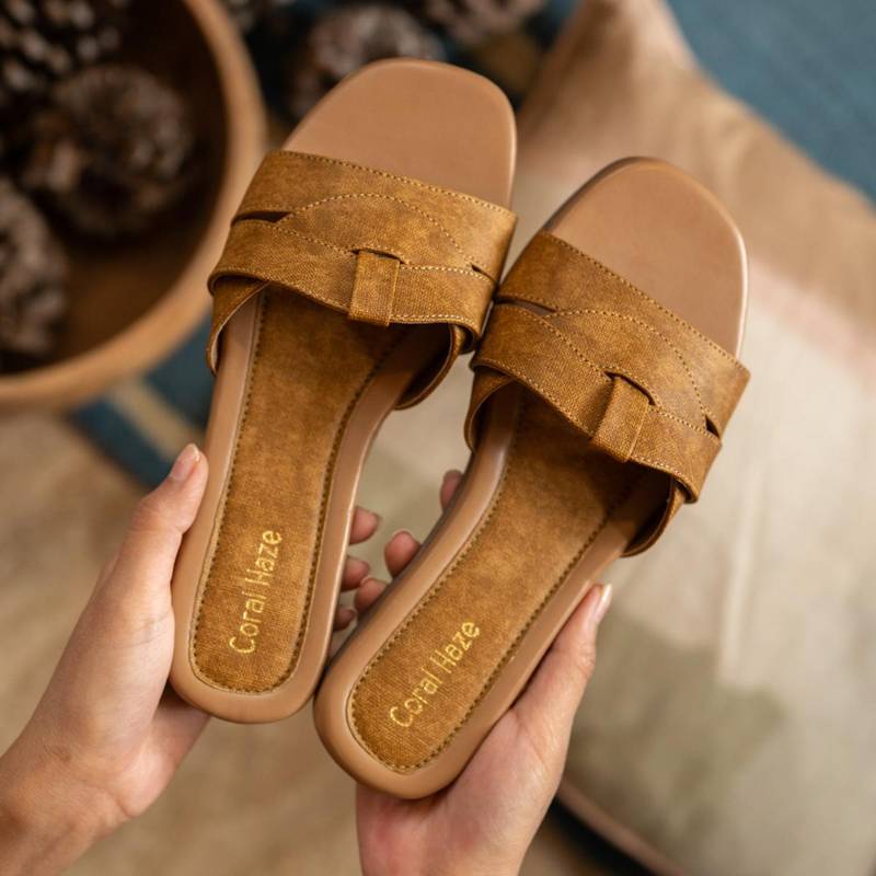 Coral Haze Tan Denver Flats for Women (UK 3)