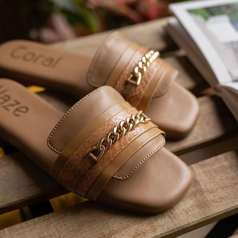 Coral Haze Nude Crystal Flats for Women (UK 2)